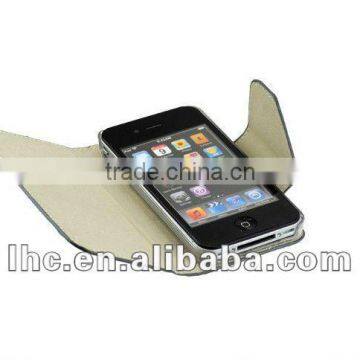 fashion design leather for iphone4 cover with deautiful appearance