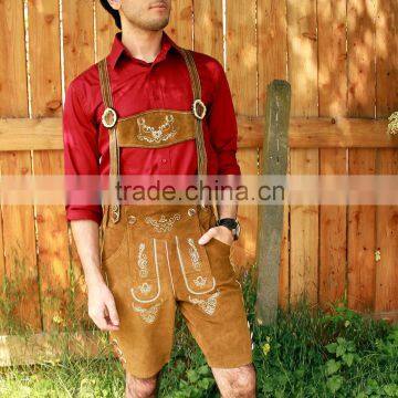 Bavarian LEDERHOSEN Leather Pants with Braces Suede Leather brown sizes 30"-42"