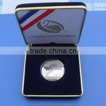 custom shiny silver baseball metal coins