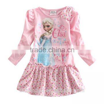 (H5306) NOVA children fancy dresses latest cotton frock design for kids frozen elsa dress wholesale