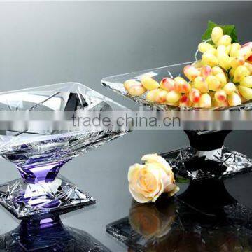 Square Crystal Friut Plate or Candy Plate for India