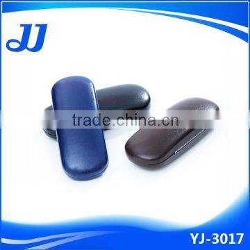 Soft touch calf leather dark color funky hard glasses case
