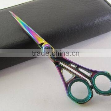 Titanium Color Hair Cutting Razor Scissors, Barber Edge Shears Scissor, Hair Salon Cutting Scissor & Barber Razor Scissor 5.5"