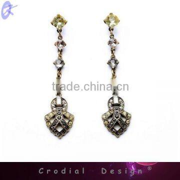 2014 Hot Sale Fashion Earrings With Allergy Free Rhinestone Long Pendant Earrings