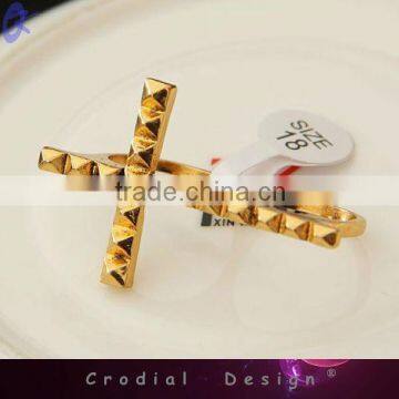 2013 Cheap Wholesale Express Cross Design Metal Gold Ring For Women Fashion Accessoies
