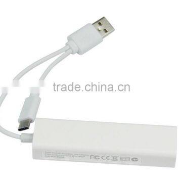 Type C USB C USB 3.1 and USB2.0 to 3 Port USB 2.0 Hub with RJ45 100M Ethernet Adapter