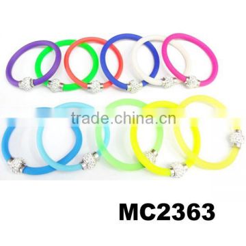 fashion assorted colored silicone rubber bracelet magnetic