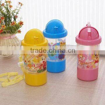 Children plastic cups with straw