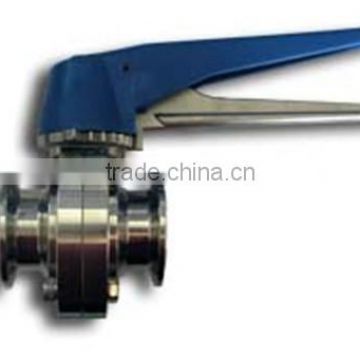 Sanitary Butterfly Valve with manual squeeze trigger