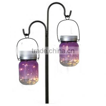 Hanging solar garden led glass jar with fairy led light