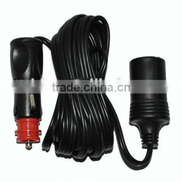 12v germany red head car cigarette lighter plug extension cable