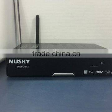 Stocks NUSKY N2GSI support DVBS2, DVBT2/ISDBT, GPRS, VFD, for South America market with IKS SKS twin tuner