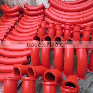 Hardened concrete pump pipe elbow