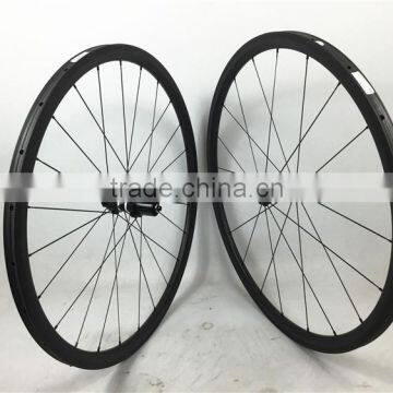 DT 350S Straight pull hub and Sapim cx-ray spokes, 30x25mm carbon tubular road bike wheels from Far Sports