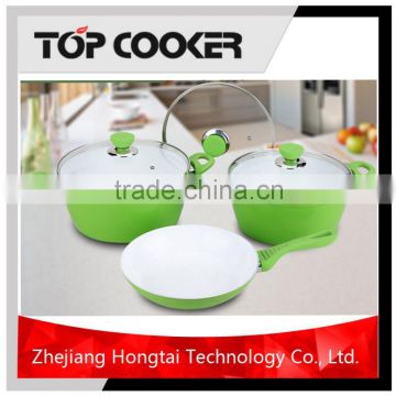 5pcs aluminum ceramic coating jumbo cookware set