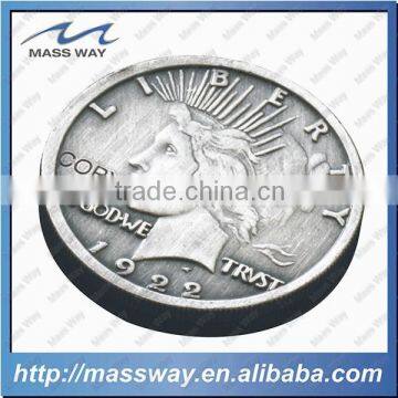 Promotion Die Casting Zinc Alloy Demage Engraved Silver Coin photo-4