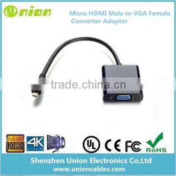 Micro HDMI Male to VGA Female Video Converter Adapter Cable 1080P