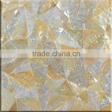 Crack Golden MOP irregular triangular seamless for building and villa bathroom wall tile