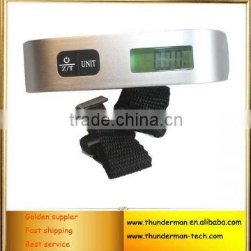 50kg Portable Digital electronic Fish scale for suitcase,shopping,gift sale&family use with black strap&LCD display