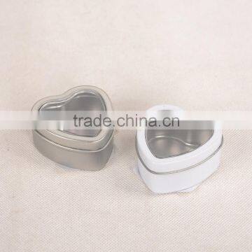 mint candy package newly design heart shape with PVC window Package Metal Box, tin box manufacturer