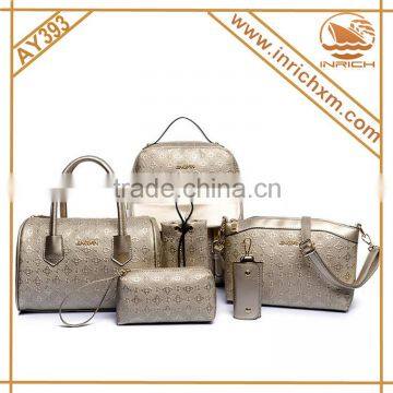 6 For 1 Woman's Bag Set PU Leather Backpack,Handbag,Shoulder Bag,Pen Holder,Pouch,Key Holder photo-3