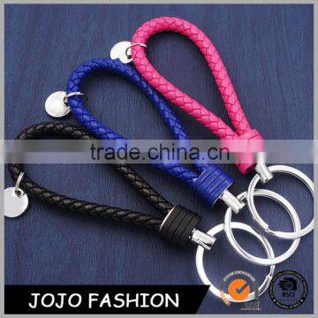 Hand-woven custom rope key chain PU leather keychain with low price                        
                                                                                Supplier's Choice