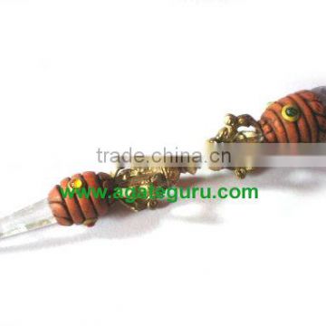 TIBETAN HEALING WANDS WITH METAL DORJES : Tibetan Healing wands from Agate Guru Exports