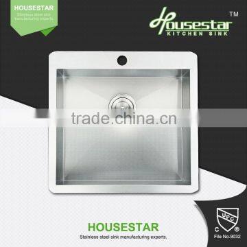 Cupc Aluminum Heat Sink Stainless Steel Handmade Single Bowl Sink Topmount Single Bowl Kitchen Sinks With Grid and Strainer photo-3