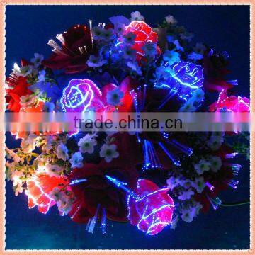 Fiber Optic Silk Flowers / Artificial Flowers With LED Lights / Rose