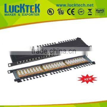 19" 0.5U 24 ports krone&110 dual IDC FTP CAT6A patch panel