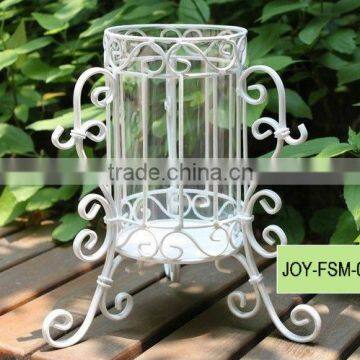 Glass Vase With Metal Stand Flower Vase photo-6