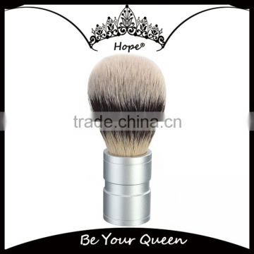 Synthetic hair high quality silver metal handle shaving brush