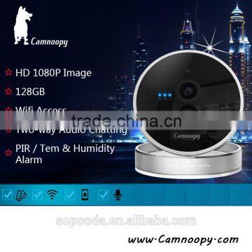 Camnoopy 1080p HD CMOS wireless ip camera support max 128GB TF card two-way audio ip camera