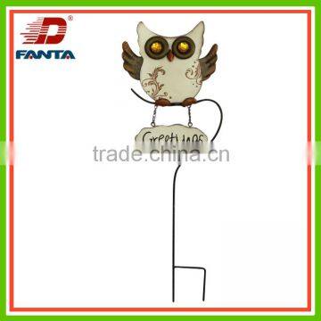 Cute Fall Harvest metal owl stake outdoor yard garden decoration