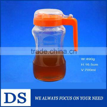 700ml high quality clear glass vinegar pot with plastic cap