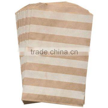 Horizontal Stripe Kraft paper Bags Treat favor Bags Gift Wrap - 5 x 7.5 inches