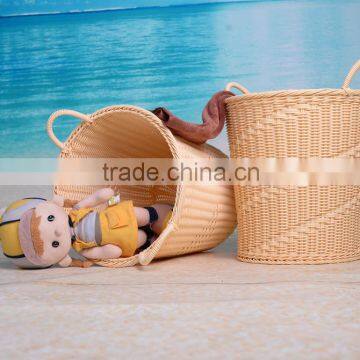 Handmade Plastic Cane Bed Linen Storage Hotel Laundry Basket photo-2