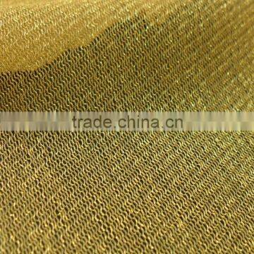 90% nylon 10% lurex tulle gold lurex knit fabric for apparel