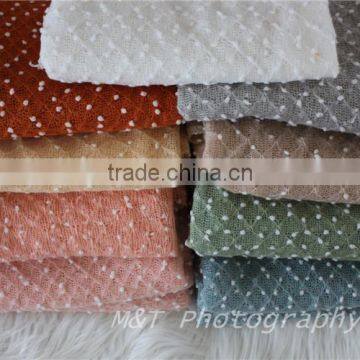 Newborn Photography Backdrop Popcorn Fabric Baby Posing Dots Fabric Photography Blanket Newborn Photo Prop