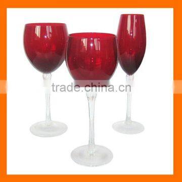 Hand blow red colored wine glass,drinking glass,whole sales