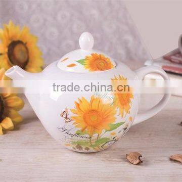 Factory Direct Sunflower Decal Ceramic Antique Teapot