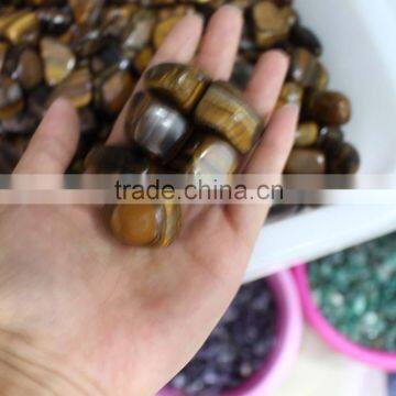 random natural rock polished tiger eye tumble stone