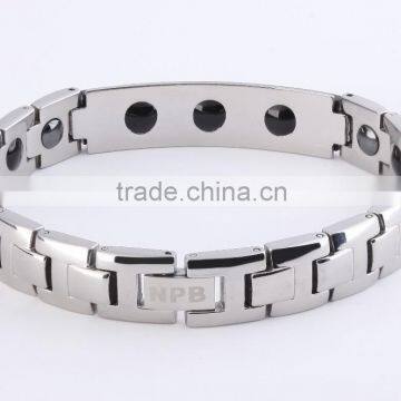 Noproblem FDA Titanium Power Band Health Casual Magnetic Bead Cool Man Bracelets
