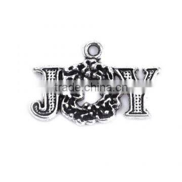 Hot sale zinc alloy antique silver pendant fashion JOY design Jewelry fitting