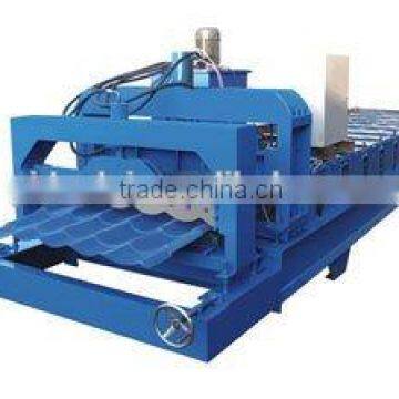 1100 glazed tile roll forming machine slanting circular arc color steel glazed roofing tile roll forming machine