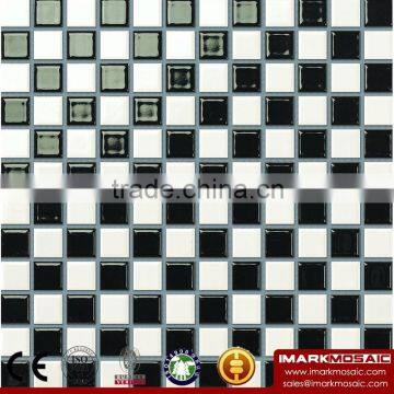 IMARK China Manufacturing Mixed White And Black Color Modern Ceramic Mosaic Tile/Modern Wall Mosaic Decoration