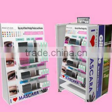 POS floor standing cosmetic cardboard display stand/eyeshadow cardboard display/cardboard make up displays