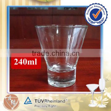 thick round bottom glass cup whisky 250ml