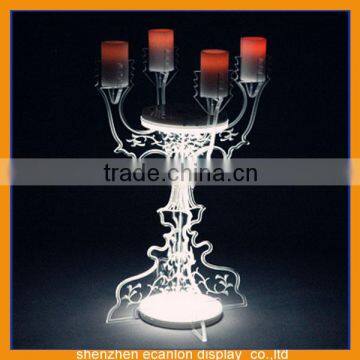 Plastic Acrylic wedding candlestick with led