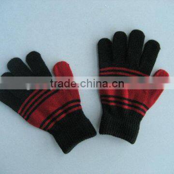 Children's 10G black and red acrylic safety gloves